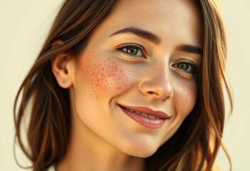 Obraz premium Freckled female portrait in natural light