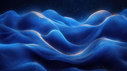 Obraz premium Mystic blue nebula with glittering stars against a cosmic backdrop