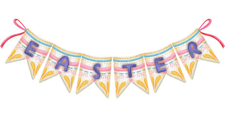 Obraz premium watercolor easter bunting