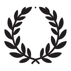 Minimal laurel sign vector silhouette SH