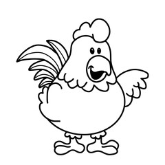 cartoon chicken with a smile