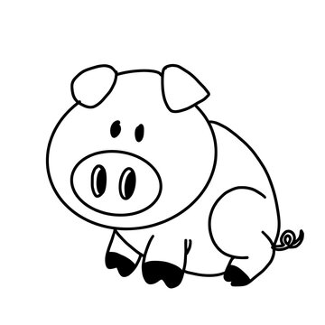 recommend clip art: Cute pig outline