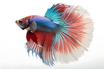 Fototapeta premium Halfmoon Fancy Betta Fish on White Background