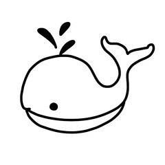 Cute whale outline