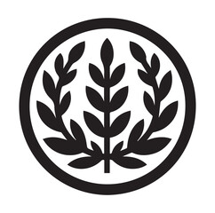 Minimal laurel sign vector silhouette SH