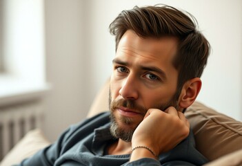 Obraz premium Portrait of a man with thoughtful expression