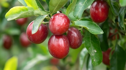 Jujube tree with a bunch of growing mature Jujube