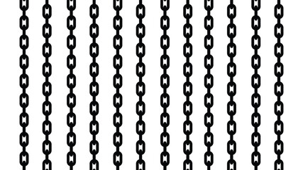 iron chain set from straight to curved. vector illustration isolated on white background.