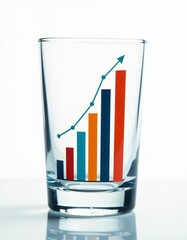 business graph on white background