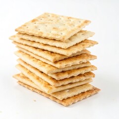 Fototapeta premium Stack of Crackers: Crispy, Buttery, Snack Food