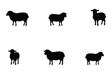 Black Sheep Silhouettes – Agriculture & Farm Theme Graphics