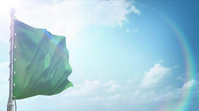 Loop Of LIbya Flag Perspective with alpha channel