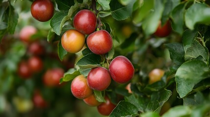 Obraz premium Jujube tree with a bunch of growing mature Jujube