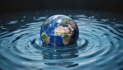 globe floating on water 