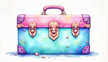 Colorful pastel toolbox illustration with metal latches on a white background, perfect for DIY projects, crafts or educational blogs