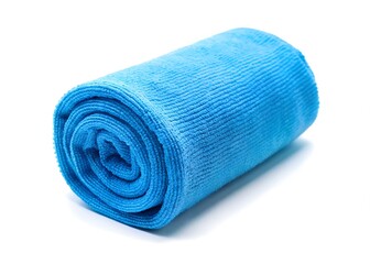 blue microfiber cloths isolated on a white background