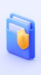 Secure File Management: 3D Illustration of Shield Protecting Documents. Abstract Marketing Background with Hand-drawn Style. High-end 8K Design for Data Security Concepts. Ideal for Posters, Banners, 