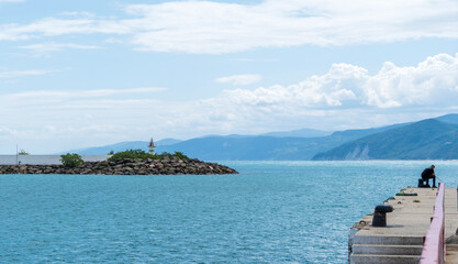 Tiny rocky islet in a turquoise sea, Gerze, Turkey