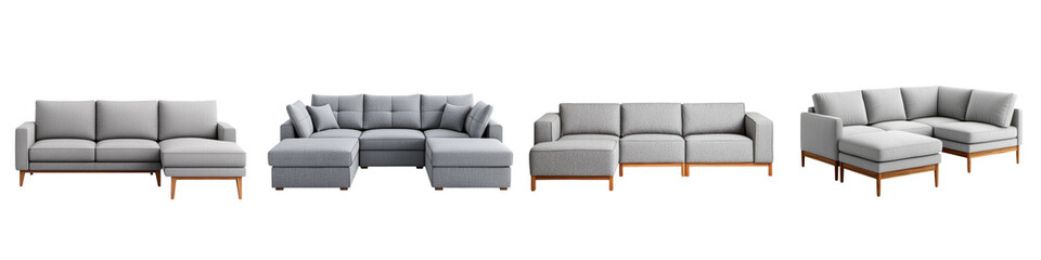 Elegant and Inviting Modern Living Room Furnishings Set with Comfortable Sofas Chairs and Accent Tables in a Stylish Minimalist Interior Design