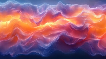 Obraz premium Abstract wavy pattern in vibrant orange purple and blue colors