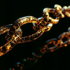 Broken Link in Series of Linked Chains - Business Concept Photo