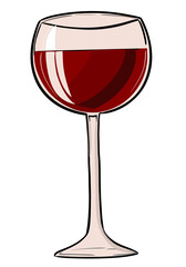 Glass of wine digital illustration PNG art