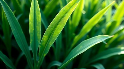 Naklejka premium Lush green leaves showcasing vibrant textures in a natural setting during daylight 