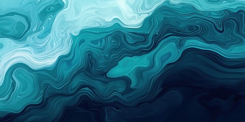 Obraz premium Abstract background with swirling patterns in shades of blue and teal, resembling ocean waves