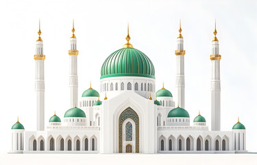 Obraz premium Elegant Mosque Architecture with Islamic Calligraphy Design
