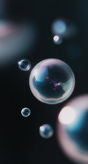 Naklejka premium soap bubbles on black background