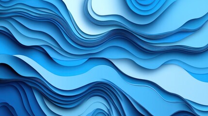Abstract Blue Waves Layers - Dynamic Background with Smooth Gradient and Depth Effect