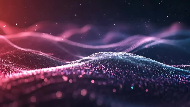 Abstract dot point connect with gradient line and aesthetic Intricate wave line design , big data connection technology concept.