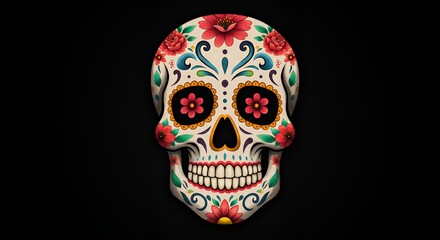 Colorful Sugar Skull Art for Day of the Dead Celebration