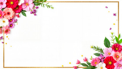  Elegant floral invitation card with gold frame, party, invitation, bachelorette party invitation, wedding, anniversary, background, copy space