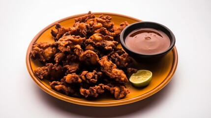 Crispy Indian Snacks with Spicy Dip and Lime - A Culinary Delight