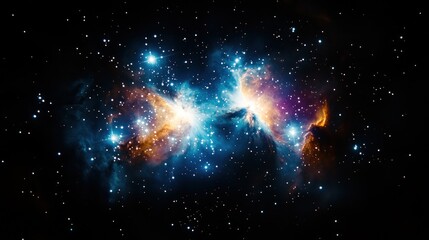Cosmic nebulae cluster in deep space