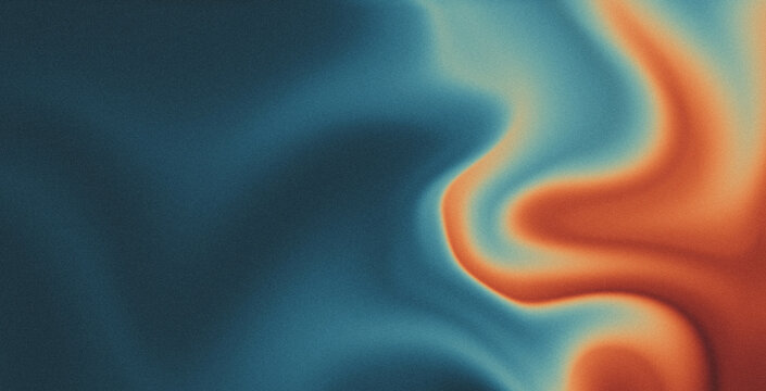 Vibrant rainbow, orange blue teal white psychedelic grainy gradient color flow wave on black background, music cover dance party poster design. Retro Colors from the 1970s 1980s, 70s, 80s, 90s style