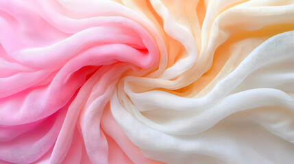 Obraz premium Pastel pink-yellow fabric swirl texture background