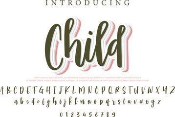 Child Font Stylish brush painted an uppercase vector letters, alphabet, typeface