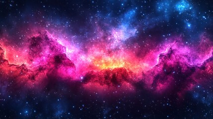 Naklejka premium Cosmic nebulae, vibrant colors, deep space, star formations. Print use