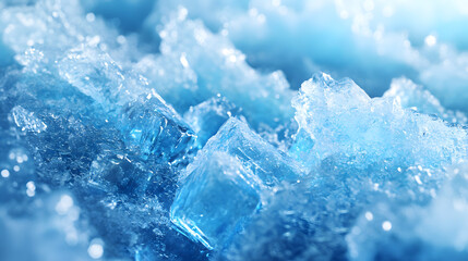 A sea of ice and snow, close-up view
