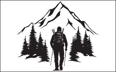 vector illustration of a mountain landscape