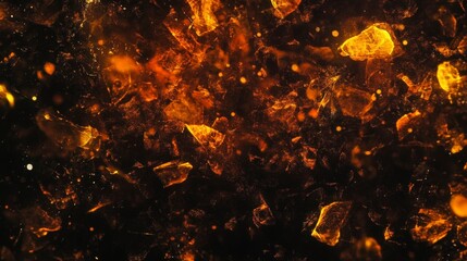 Fiery Abstract Art: Burning Embers Closeup