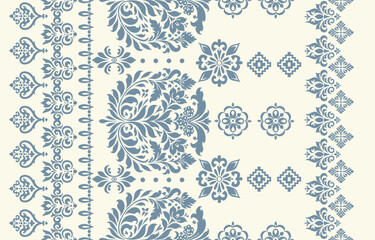 Ethnic Motifs Ikat floral paisley embroidery floral. ikat Saree Sarong oriental pattern traditional.Ikat embroidery style abstract embroidery design for texture,fabric,clothing,wrapping,decoration