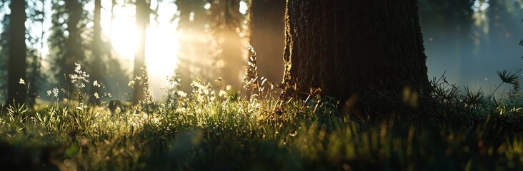 Lahemaa national park's forest in early September panorama
