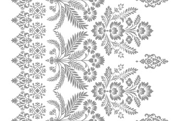 Ethnic Motifs Ikat floral paisley embroidery floral. ikat Saree Sarong oriental pattern traditional.Ikat embroidery style abstract embroidery design for texture,fabric,clothing,wrapping,decoration © Thitichot