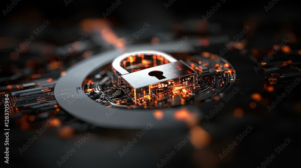 Poster cyber security and data protection encompass internet network security to safeguard business and fin