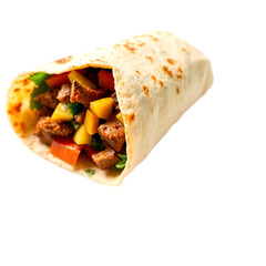 Freshly Made Wrap, Filled with Savory Ingredients and Herbs