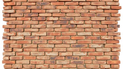 Aged Brick Wall with Weathered Texture and Rough Edges