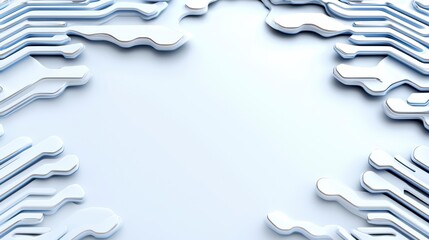Futuristic Circuit Board Design Fading into White Background